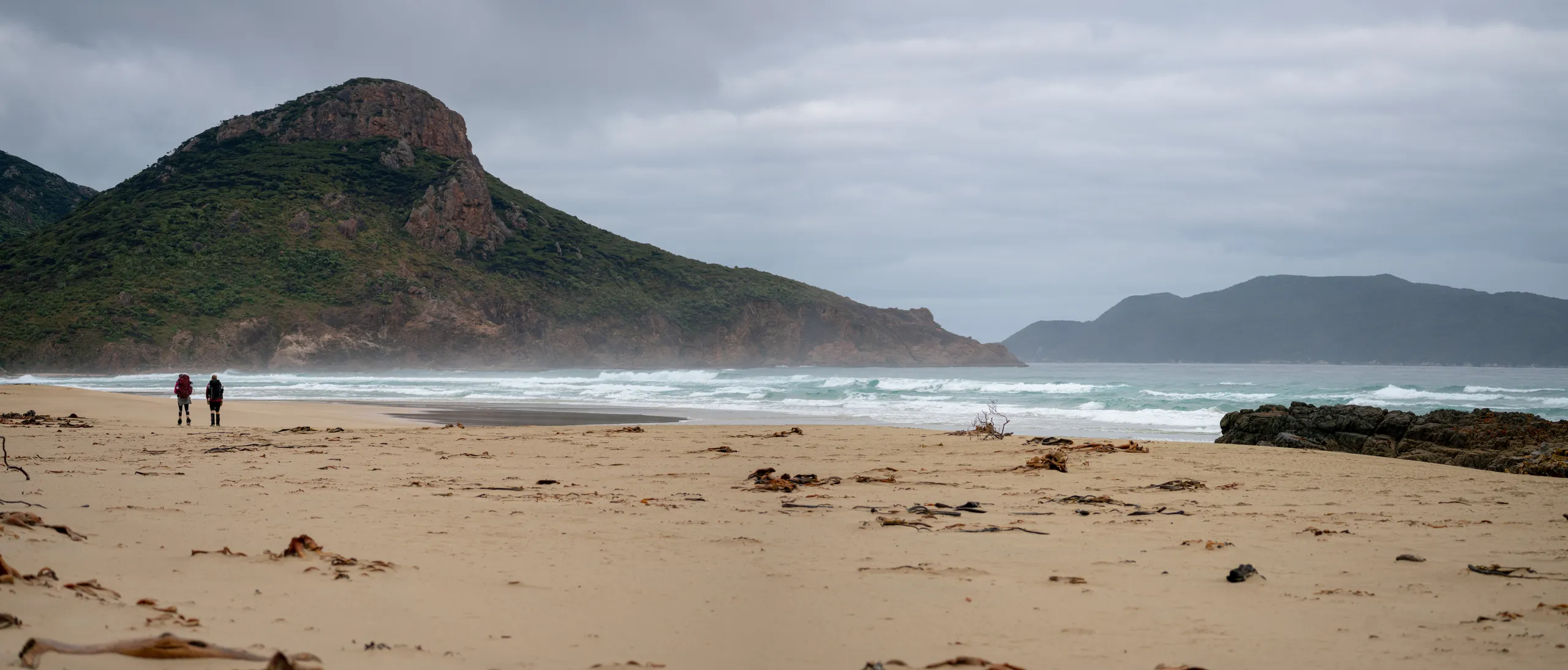 West Ruggedy Beach with Codfish Island / Whenua Hou visible in the background