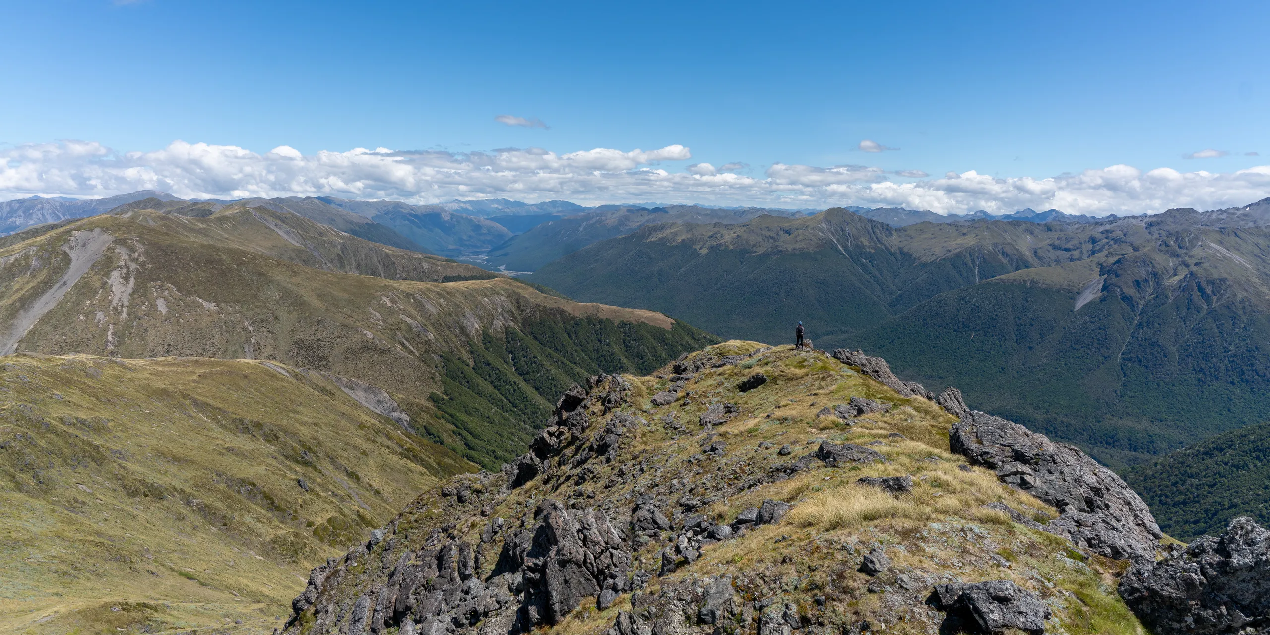 Starting the descent, looking southwest