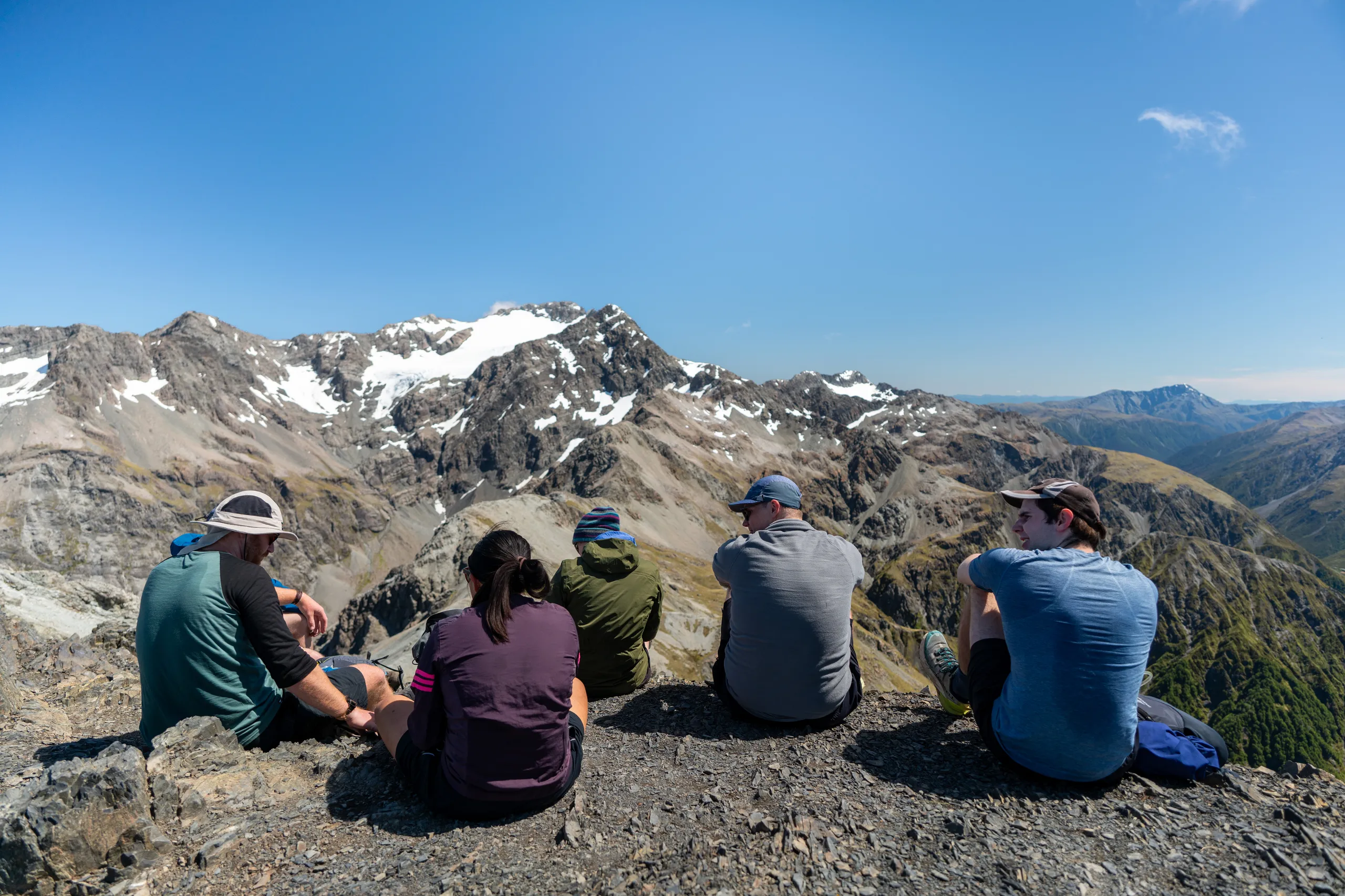 Snack break at the summit of Avalanche Peak