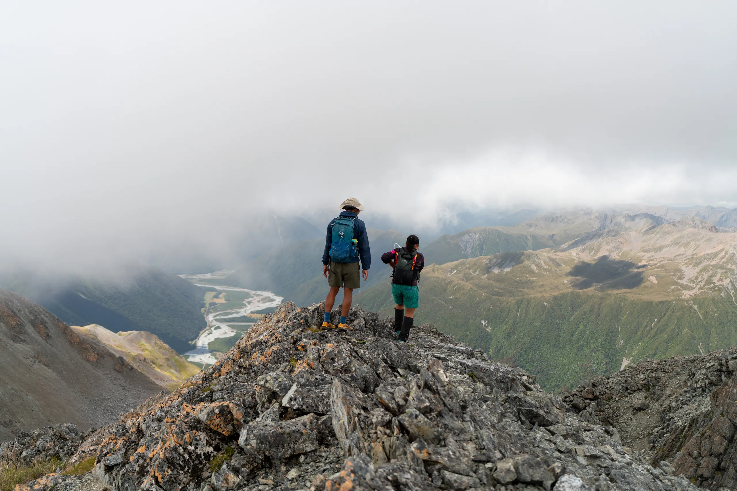 Departing the lower peak