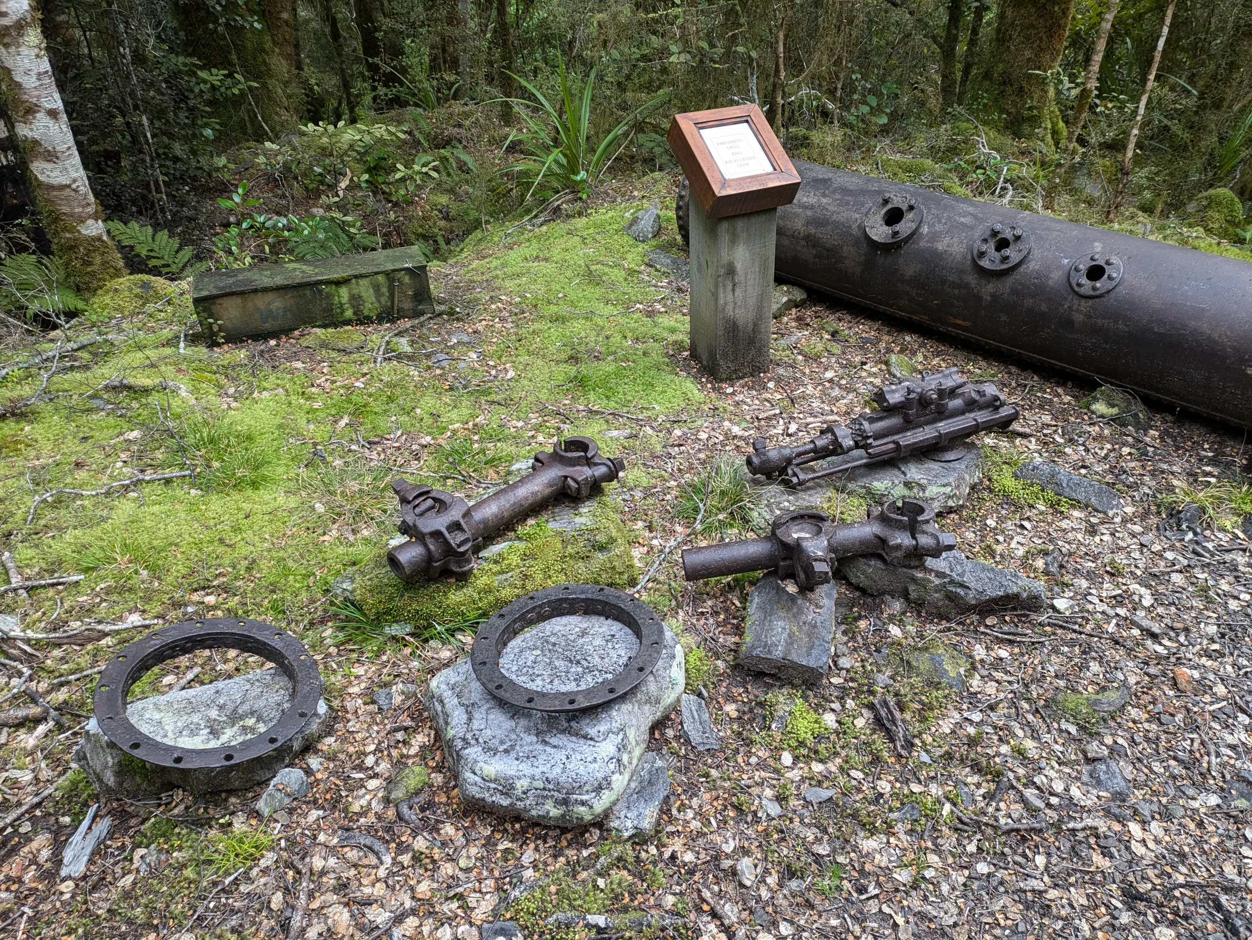 Mining equipment near the stamping battery, not far from the trailhead