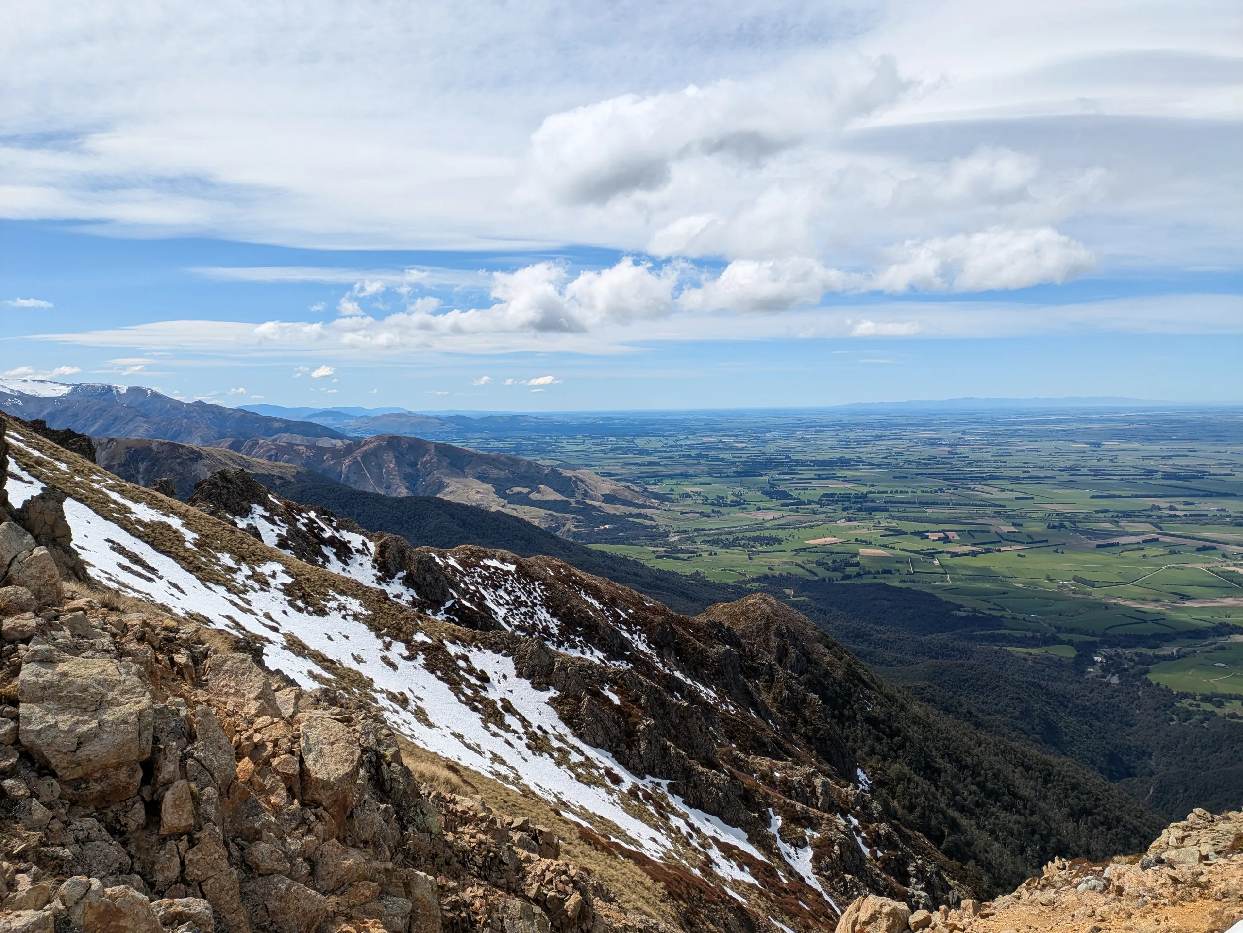 View over the Canterbury plains from the summit