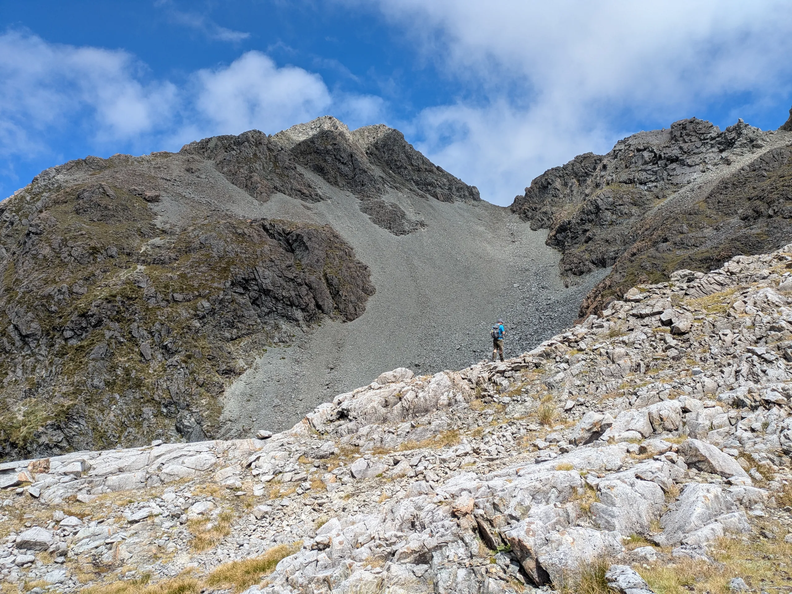 Imposing view of Mt Barron during a snack break