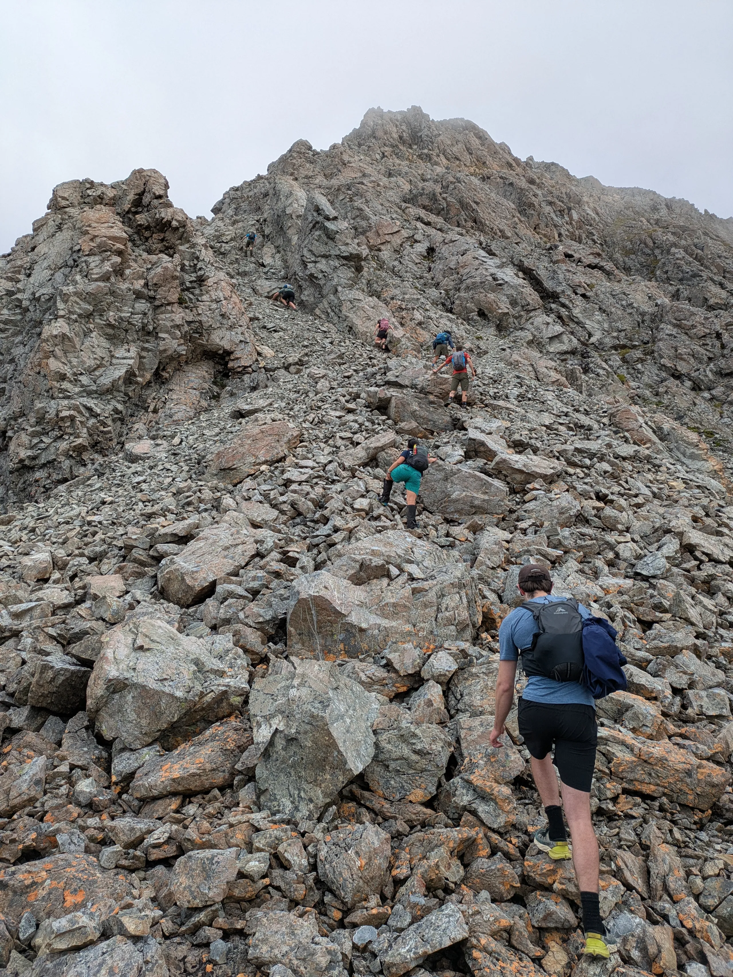 Final rocky climb towards the summit