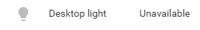 Home Assistant light unavailable